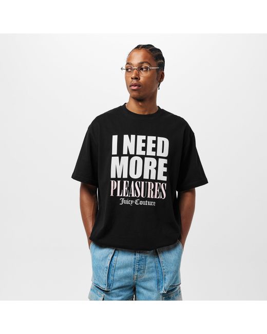 Pleasures Black X Juicy Couture Slogan T-Shirt for men