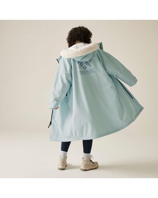 Regatta Blue Adults Waterproof Quick-Drying Fleece-Lined Changing Robe