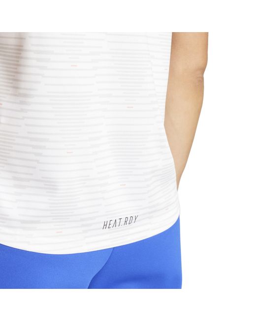 Adidas White Team Trainer Short Sleeve Performance Gym Top