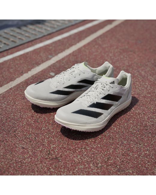Adidas White Adizero Avanti Tyo Track Running Spikes for men