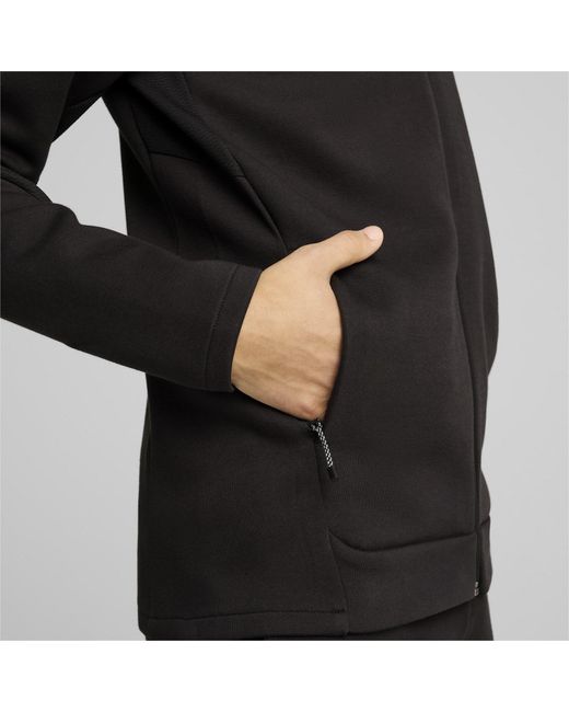 PUMA Black Evostripe Full Zip Fleece Fabric for men