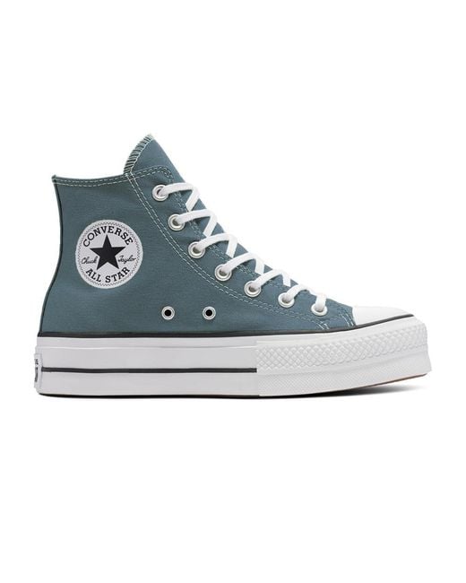 Converse Blue Chuck Taylor All Star Lif Platform Trainers