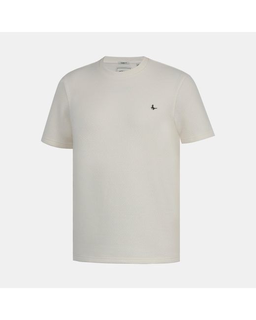 Jack Wills White Jw Bubble Texture Cotton Short Sleeve Crew Neck Oversized T-Shirt for men