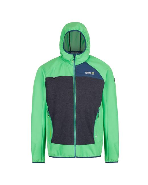Regatta Green Carpo Water Resistant Wool Long Sleeve Softshell Jacket for men