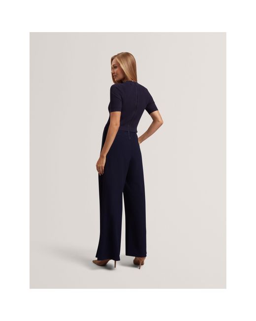 Ted Baker Blue Knit Top Jumpsuit