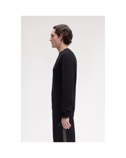 Fred Perry Blue Crew Neck Jumper for men