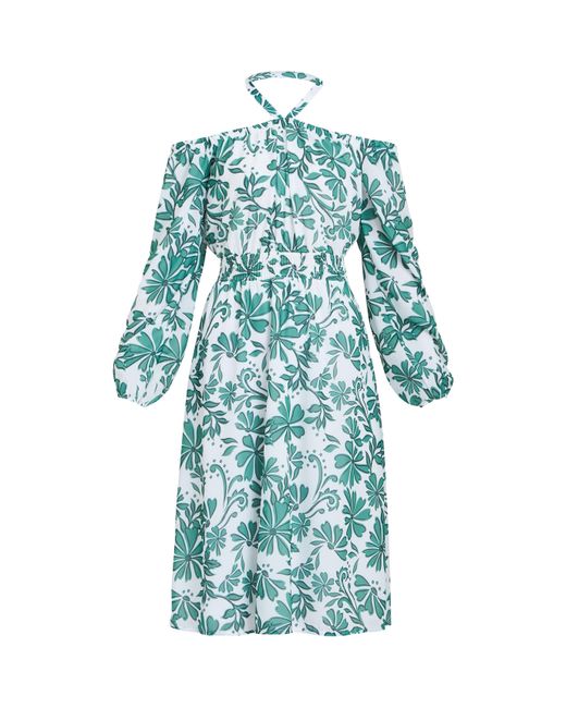 Gina Bacconi Blue Ryan Off Shoulder Midi Dress