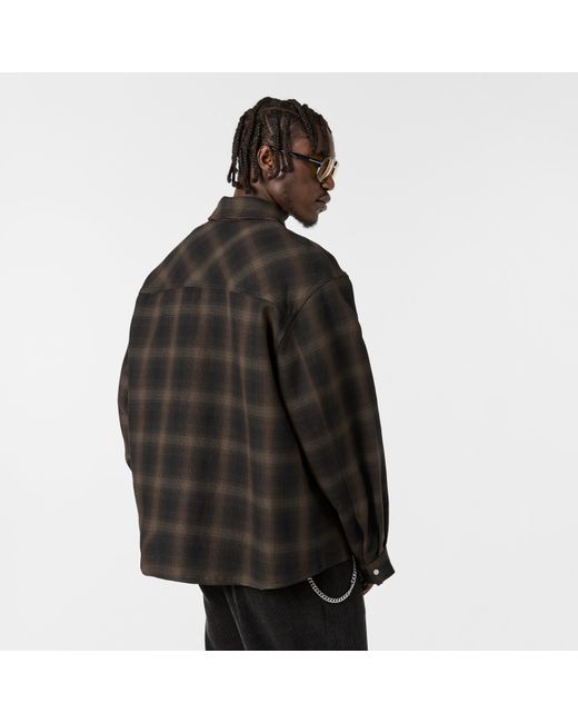 Represent Black Long-Sleeve Patterned Shirt for men
