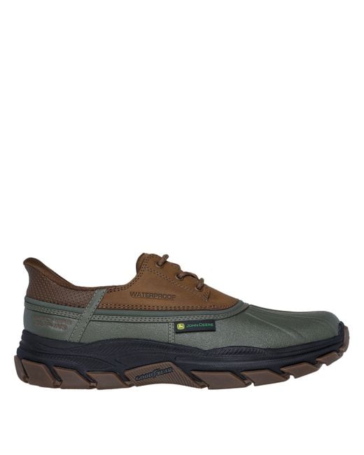 Skechers Brown John Deere Slip-Ins Waterproof Duck Steel Toe Cap Boots for men