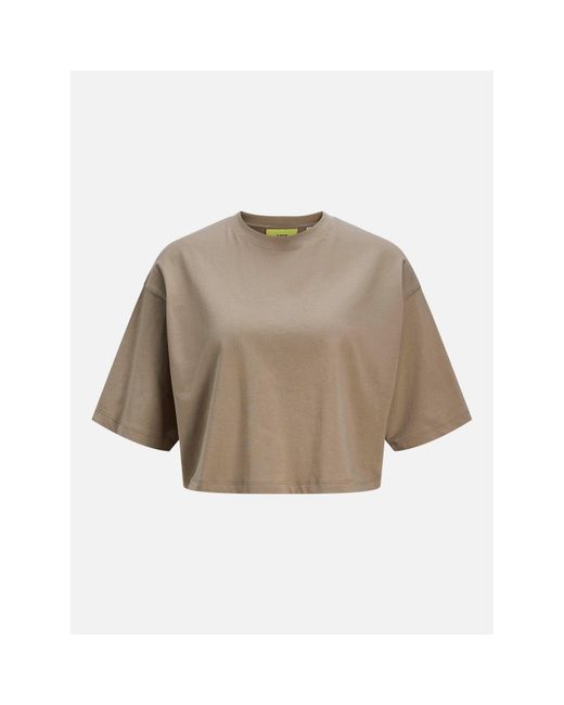 JJXX Natural Andrea Loose Cropped T-Shirt Ladies