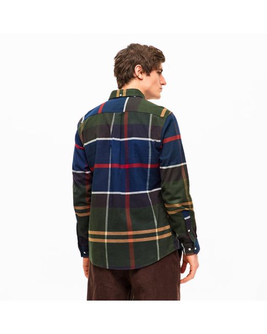 Barbour Blue Iceloch Long Sleeve Patterned Shirt for men