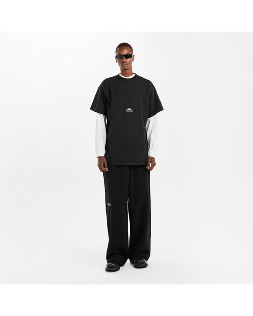 Balenciaga Black Bal Baggy Closed Hem Fleece Joggers for men