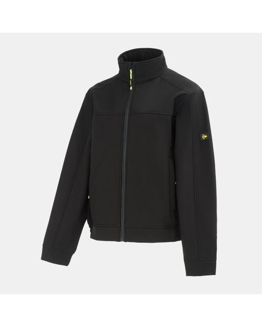 Dunlop Black On-Site Water Resistant Windproof Slim Fit Softshell Jacket