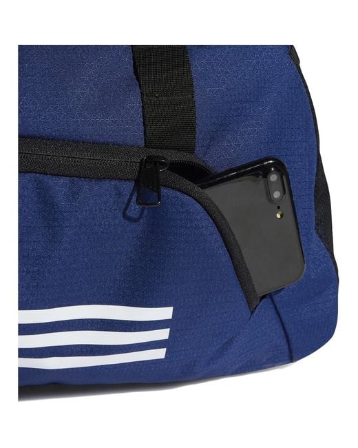 Adidas Blue Essentials 3-Stripes Duffel Bag Small