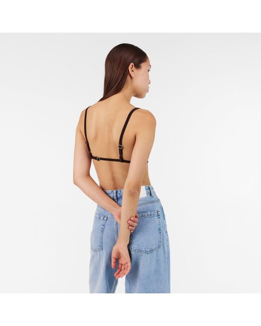 Represent Brown Compression Moisture Wicking Strappy Crop Top