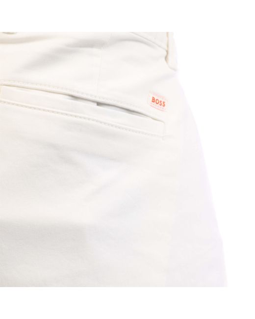 Boss White Slim-Fit Chinos for men