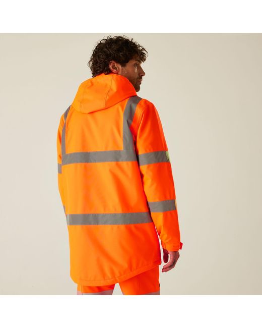 Regatta Orange Hi-Vis Pro Dover Parka for men