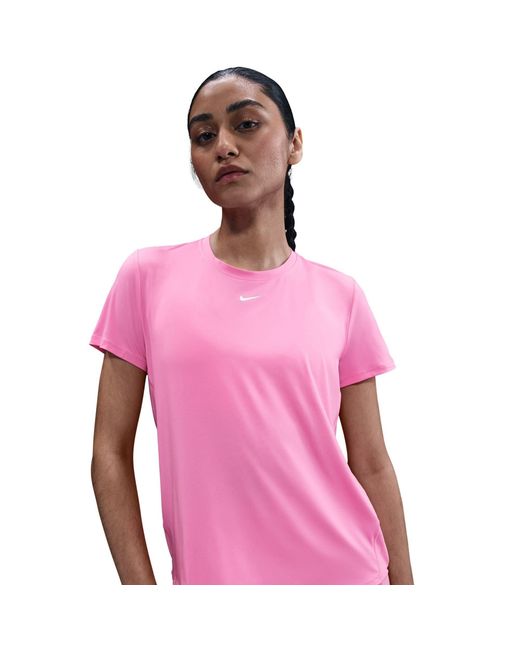 Nike Pink Dri-Fit One Standard Fit Short-Sleeve Top