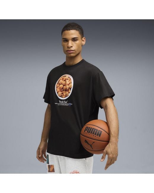 PUMA Black Hooptopia Break Fast Short Sleeve Performance T-Shirt for men
