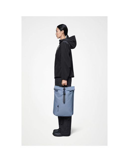 Rains Blue Rolltop Rucksack