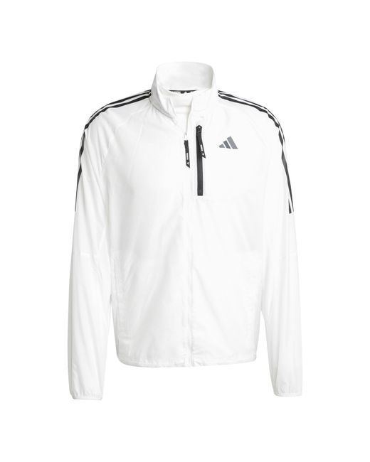 Adidas White Otr 3S Performance Running Jacket for men