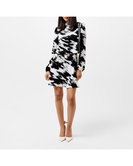 AX Paris Multicolor And High Neck Long Sleeve Skater Dress