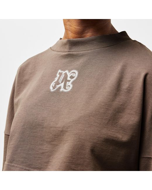 Palm Angels Brown Neon Logo Long Sleeve T-Shirt
