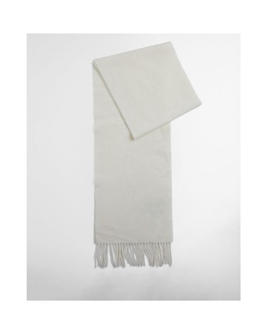 Barbour White Lambswool Woven Scarf