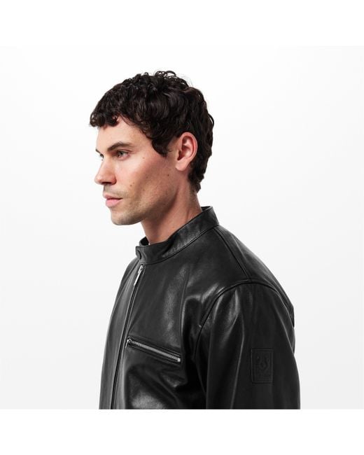 Belstaff Black Track Racer Leather Tailored Fit Jacket for men