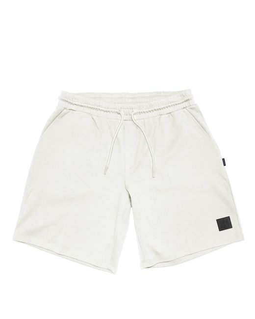 Aquascutum White Fleece Jogger Shorts for men