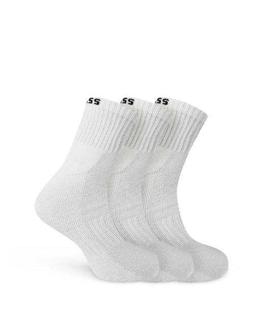 Boss White 3-Pack Quarter Sock for men
