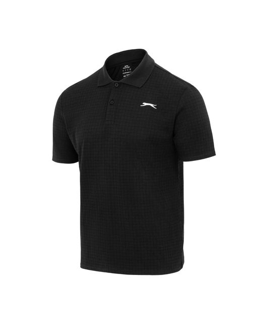 Slazenger 1881 Black Check Golf Polo for men