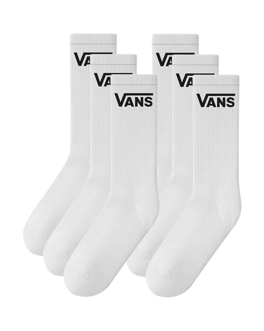Vans White Pack Crew Socks for men