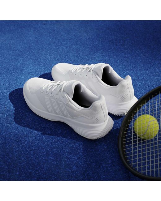 Adidas White Gamecourt Tennis Shoes for men