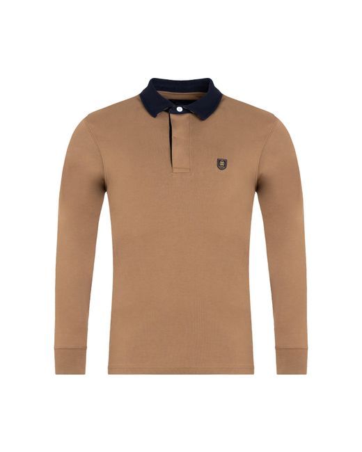 Eden Park Brown Dark Long-Sleeved Rugby Shirt for men