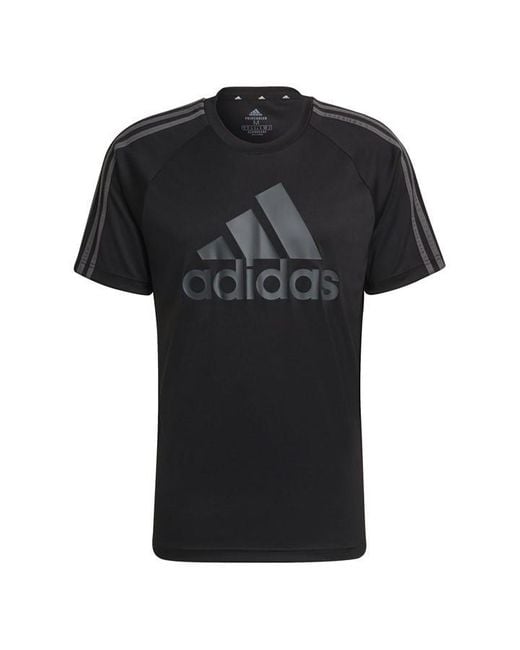 Adidas Black Aeroready Sereno Logo Jersey for men