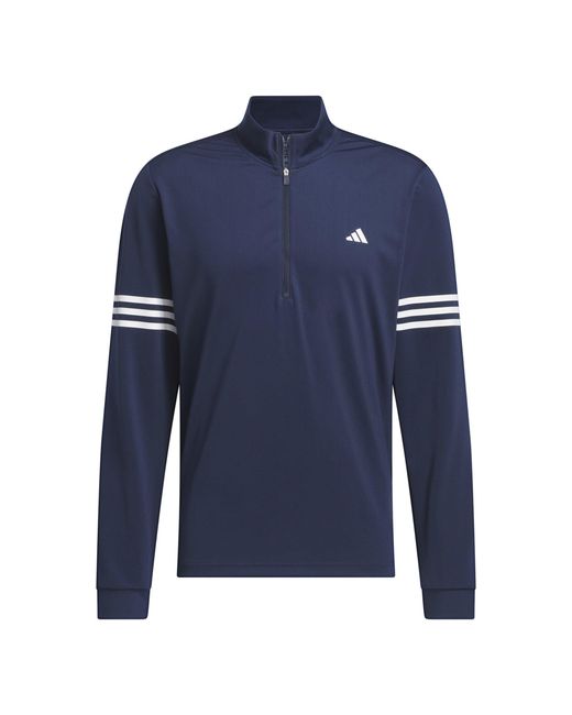 Adidas Blue 3 Stripe Zip Top for men