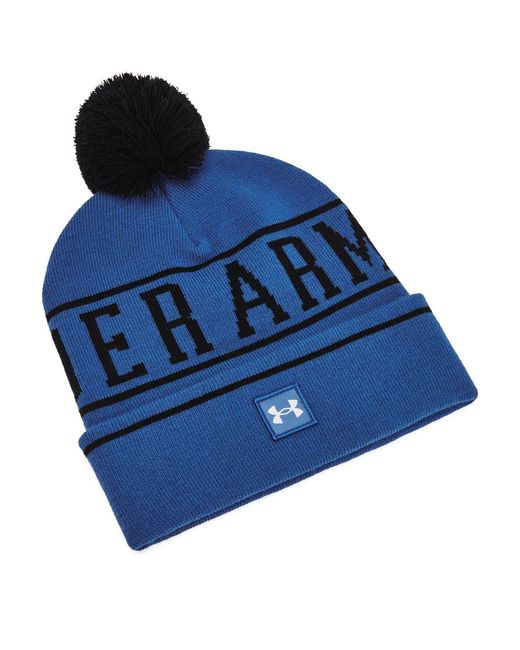 Under Armour Blue Halftime Pom Beanie for men