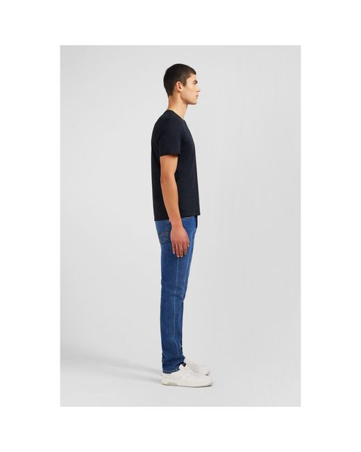 Eden Park Black V Neck Light Pima Cotton T-Shirt for men