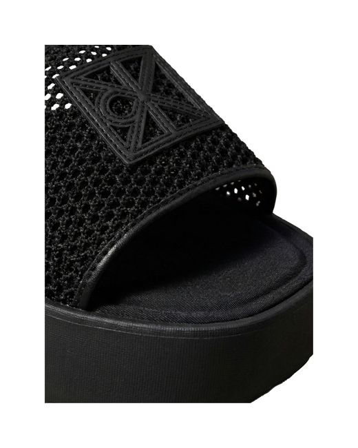 Calvin Klein Black Flatform Sandals