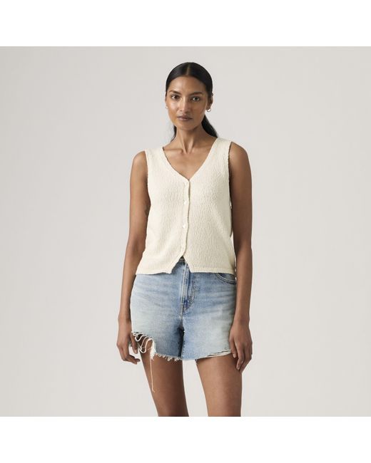 Levi's White Knitted Sweater Vest