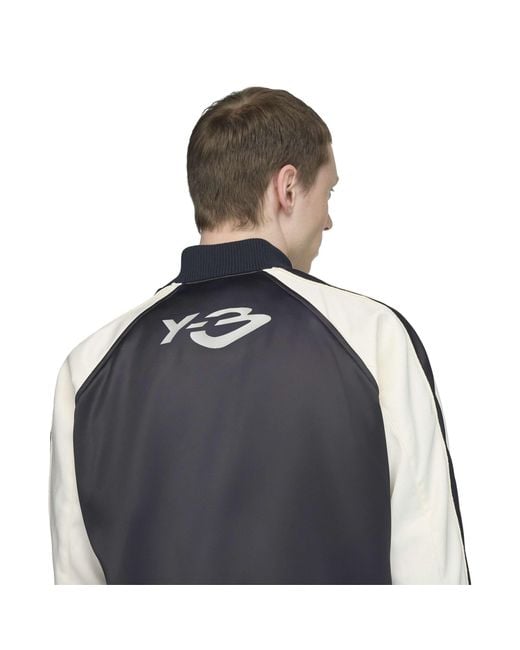 Y-3 Black Liquid Logo Satin Souvenir Jacket for men