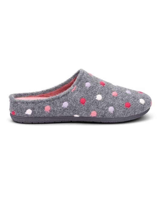 Hotter Gray Dotty Slippers