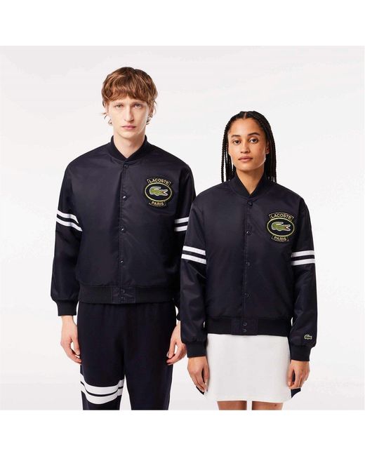 Lacoste Blue Long Sleeve Varsity Jacket for men