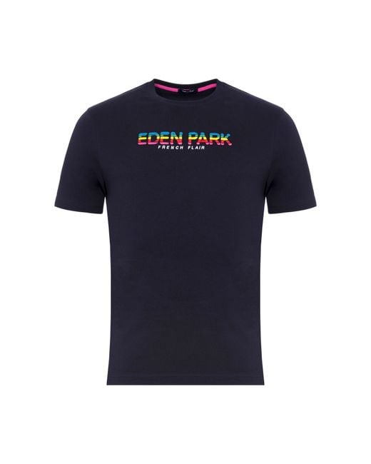 Eden Park Blue T-Shirt With French Flair Screen Print for men