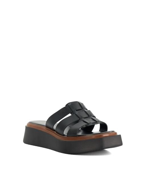 Dune Black Latelys Platform Sandals