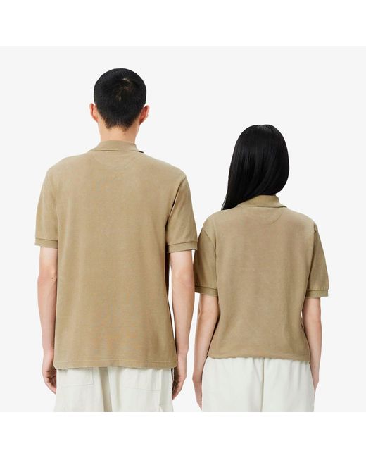 Lacoste Natural Classic Fit L.12.12 Washed Effect Polo Shirt for men