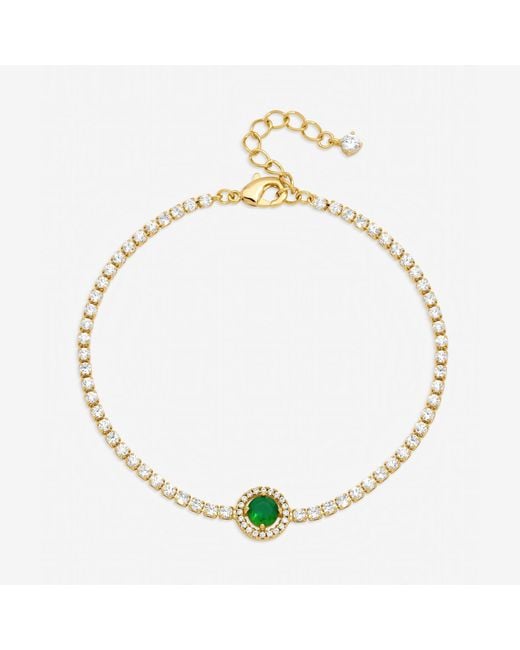 Jon Richard Metallic Plated And Emerald Crystal Stone Bracelet