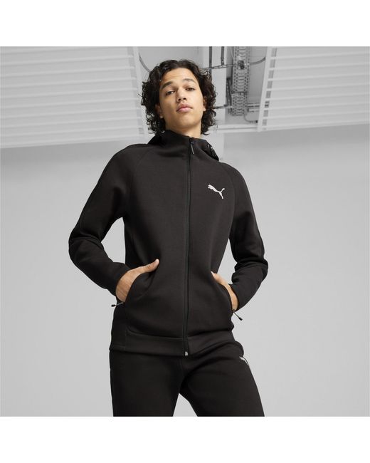 PUMA Black Evostripe Full Zip Fleece Fabric for men