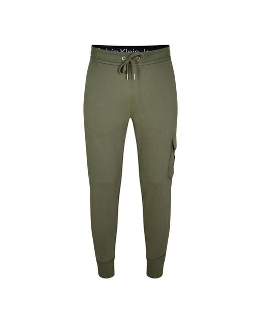 Calvin Klein Green Logo-Patch Track Pants for men